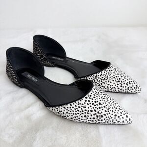 White House Black Market Cosima Calf Hair Flats Shoes Polka Dot Women’s 8